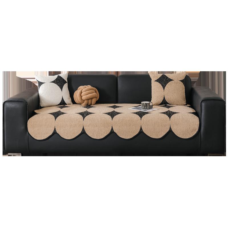 Speziell geformtes Sofakissen Herbst und Winter Neu Hochwertig Leichter Luxus Plüsch Anti-Katzenkratzer Rutschfest Leder Sofa Spezielles Sofa Handtuchbezug