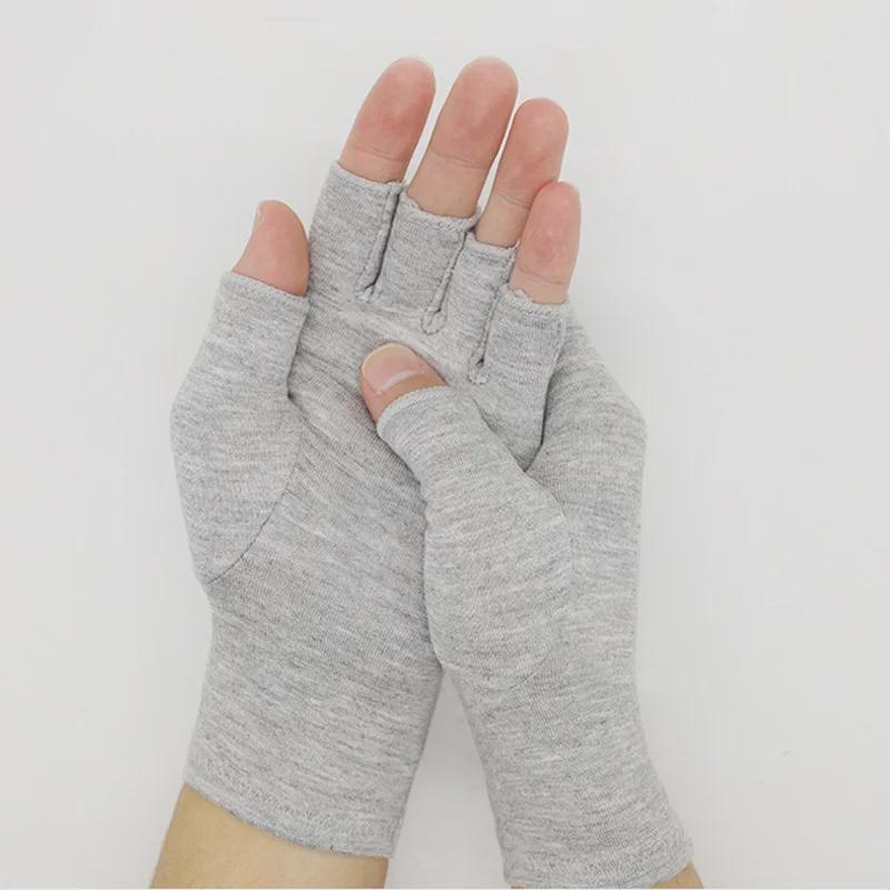 Light Gray Bamboo Charcoal Compression Cycling Gloves - Non-Slip, Joint Protection, Ideal for Sports & Fitness