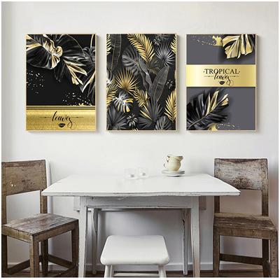 Nordic Leinwand Malerei Wand Kunst Tropische Blätter Poster und Drucke für Wohnzimmer Dekor Gold Pflanze Bild Home Decor Großhandel