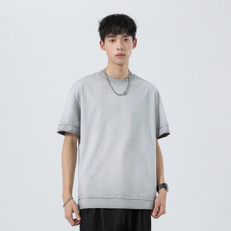 Men Plain Solid Color T Shirt Crew Neck Short Sleeve Loose Casual Minimal Basic Daily Summer Street Top