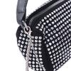 Large Capacity Small Square Bag Zipper Chain Shoulder Bag Personality Rhinestone Handbag  Party