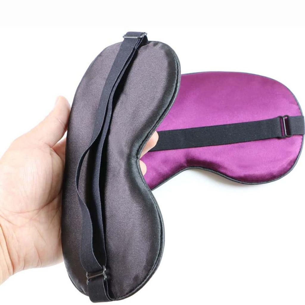 Sleep Mask Silk Blackouted Soft Travel Mask with  Strap Sleep Eye Mask