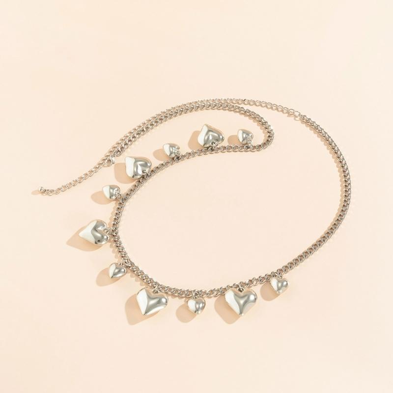 Big Small Heart Pendant Waist Chain Body Chains Waist Belt Chain Summer Beach Waist Body Chain Jewelry for Women Girl