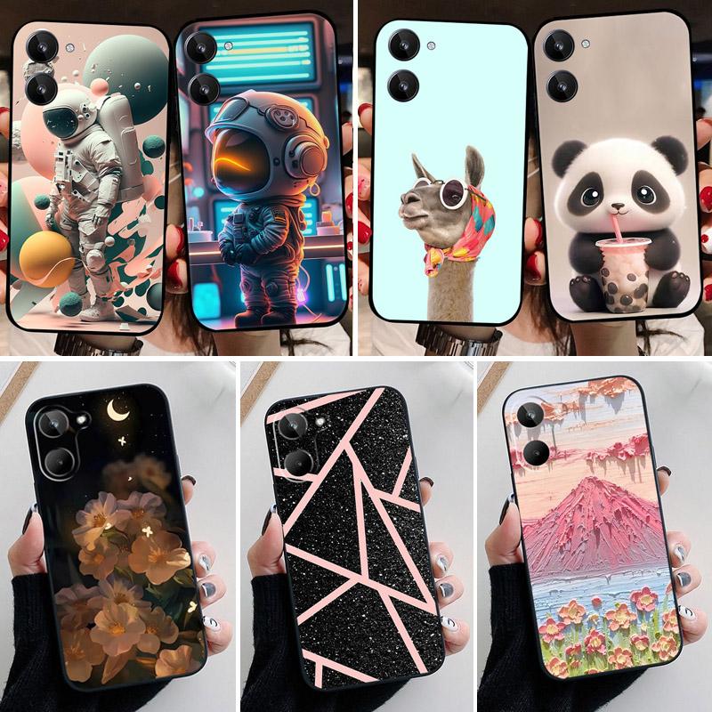 Für Realme 10 4G Hülle Lieblicher Panda Blume Weiche Silikon Handyhülle Für Realme 10 Pro+ Plus Funda Coque Realme10 Pro Plus Capa