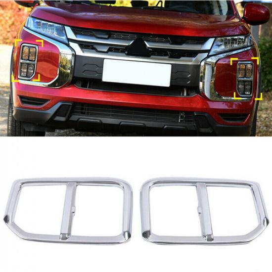 ABS Chrome Front Fog Light Cover Trim for -2025 Mitsubishi Outlander Sport