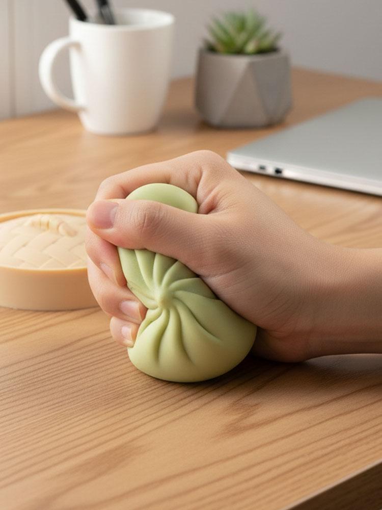 Stretchy Dumpling Stress Balls with Food Steamer Dumplings Squishies Toys for Adults & Kids