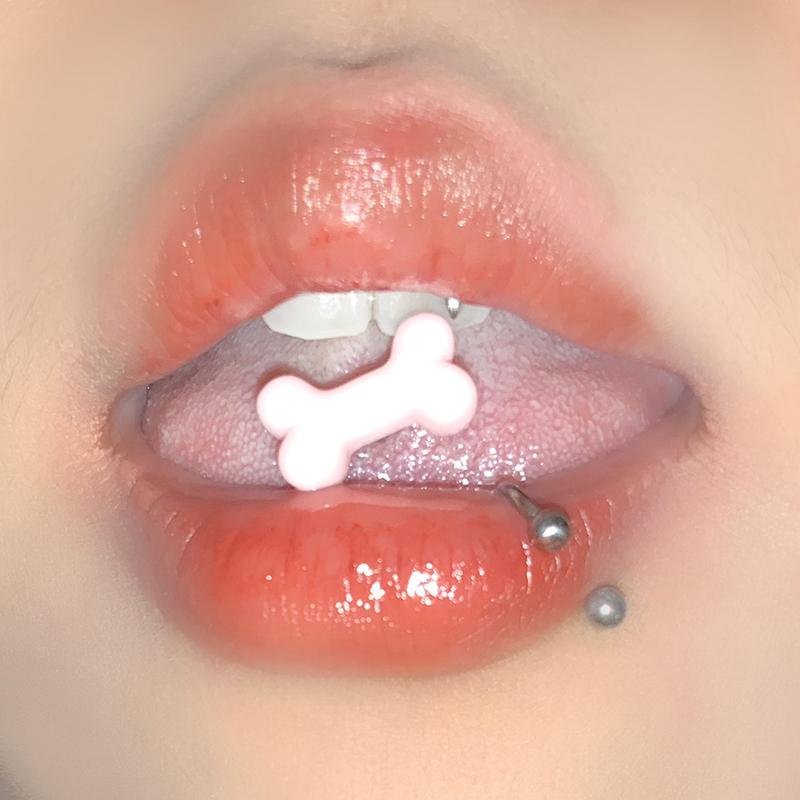 Personalized Cute Bone Tongue Nail Tongue Ring Stainless Steel Tongue Nail Punk Style Body Piercing Jewelry Gifts