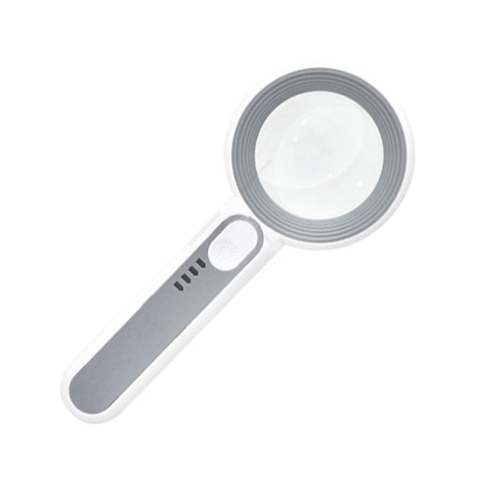 

Magnifying Glass with LED Lights, 30X Glass Lens Handheld Illuminated Magnifier Reading Magnifying Glass for Seniors 50