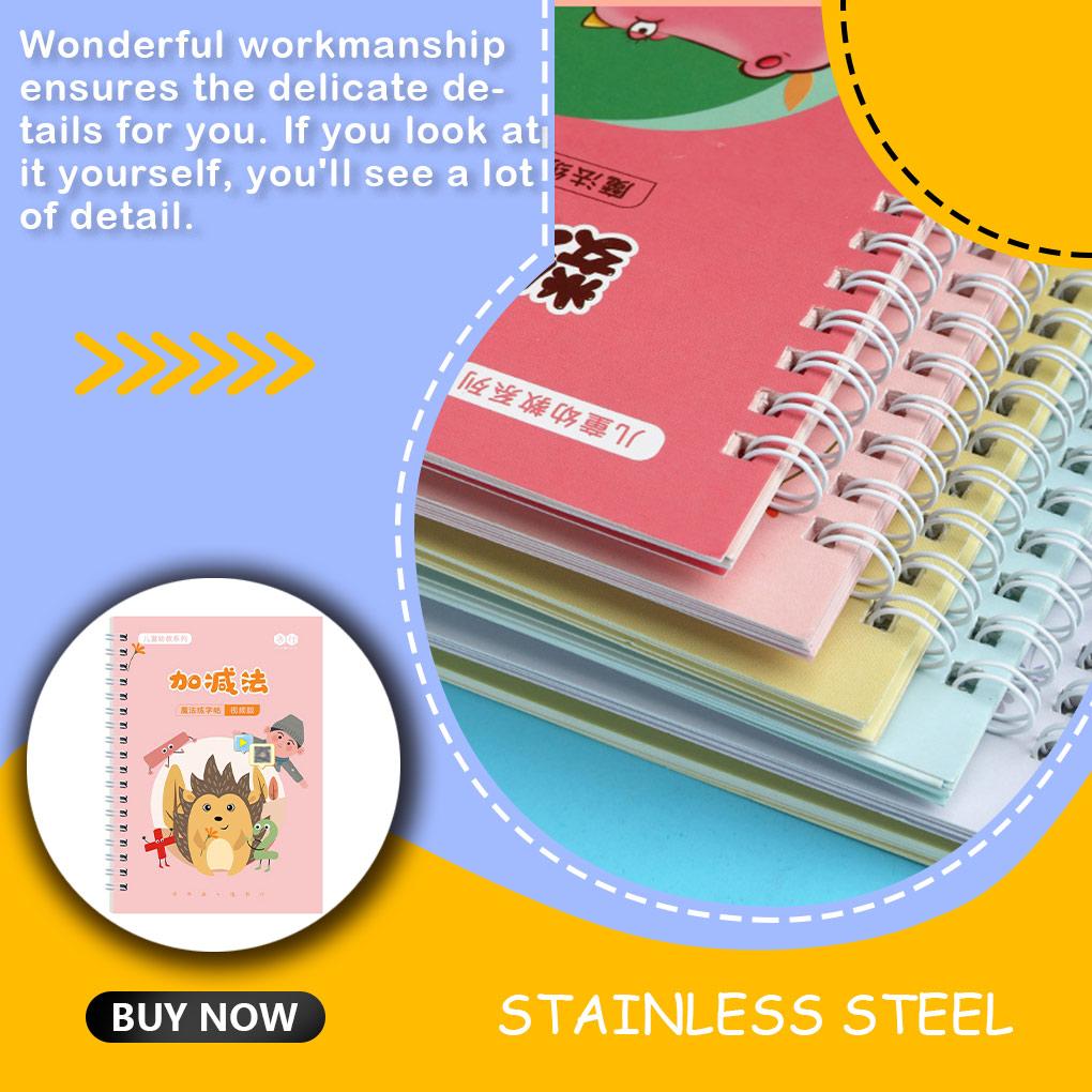 Handwrite Copybook Reusable Learning Pen Control Training Calligraphy Tools Practice Book for Kindergarten Household