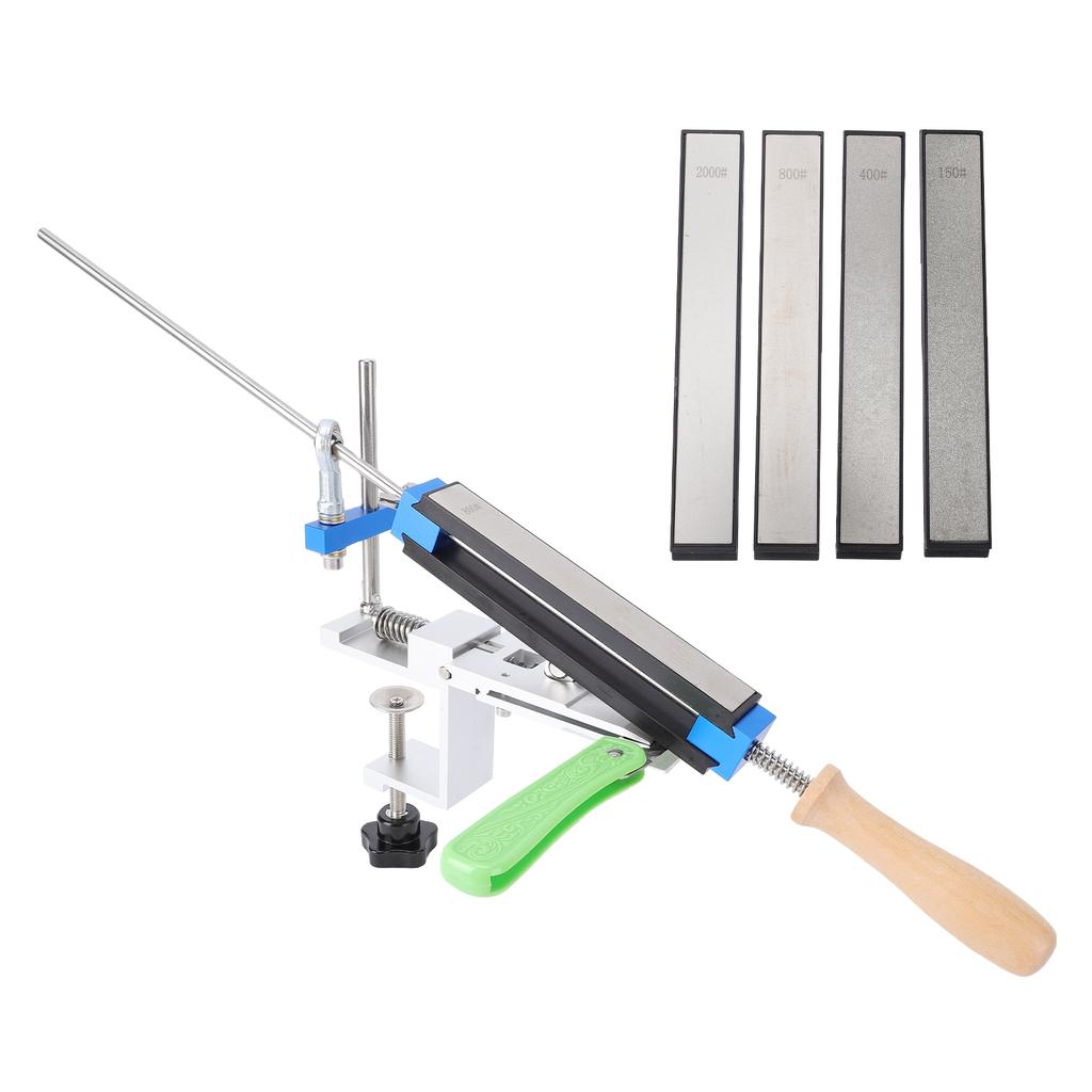 Guided Sharpening System, Professional Sharpening Tool with 150/400/800/2000 Grit Diamond Whetstones for Kitchen and Outdoor