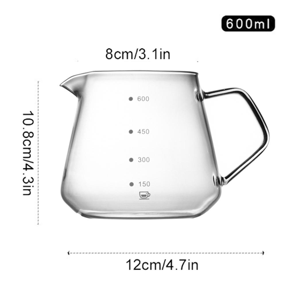 450/600ml Coffee Glass Hand-brewed Coffee Sharing Pot Filter Cup Cloud Hand-brewed Coffee Pot Set for Home Hotel Cafe Kitchen
