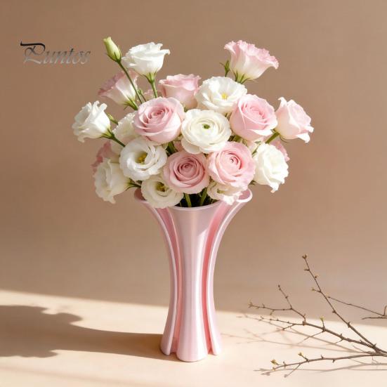 Artistic Plant Container Modern 3D Printed Vase, Flower Elegant Home Accents Table Centerpiece Vase for Artificial Plants, Fresh Flowers Stylish
