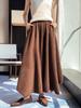 Elegant High-Waisted Wool Skirt Pants - Women's Wide-Leg, Solid Color, Knitted Trousers for Autumn & Winter
