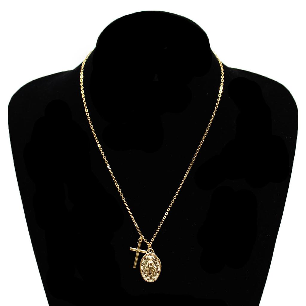 Cross Virgin Mary Necklace Women's Personality Creative Accessories Collarbone Chain