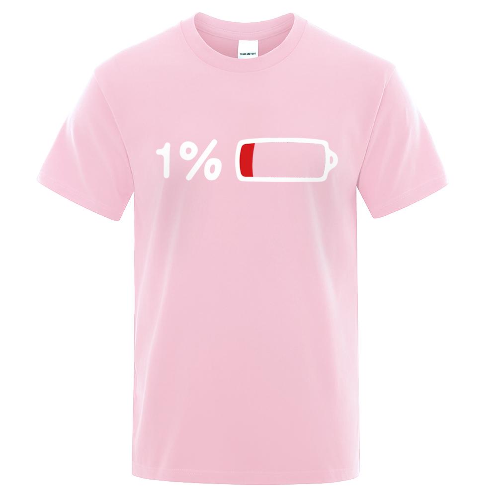 The Last 1% Of Electricity Print T-Shirt Street Breathable Tshirt Fashion Loose Tees Cotton Oversized Street Clothes Men Women