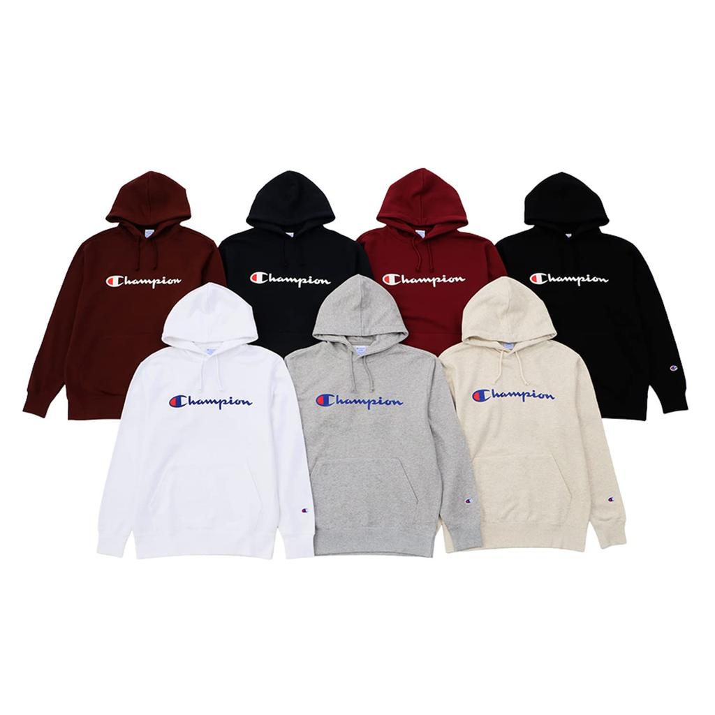 Parka Long Sleeve Fleece Script Logo Hooded Sweatshirt Oxford Gray M [Champion] C8-W130Z Men's
