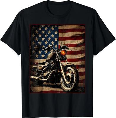 Motorrad USA Flagge Retro Biker Geschenk Unisex T-Shirt