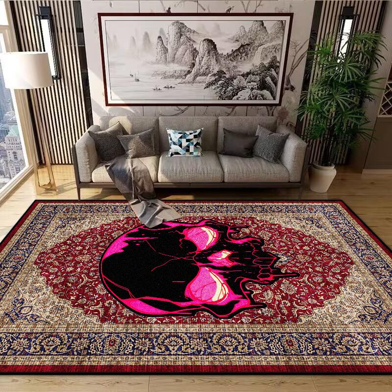 

Persian Living Room Rugs Decoration Bedroom Deluxe Anti Slip Floor Mats Large Area Carpet Lounge Rug Cartoon Skull Mat 60*90cm