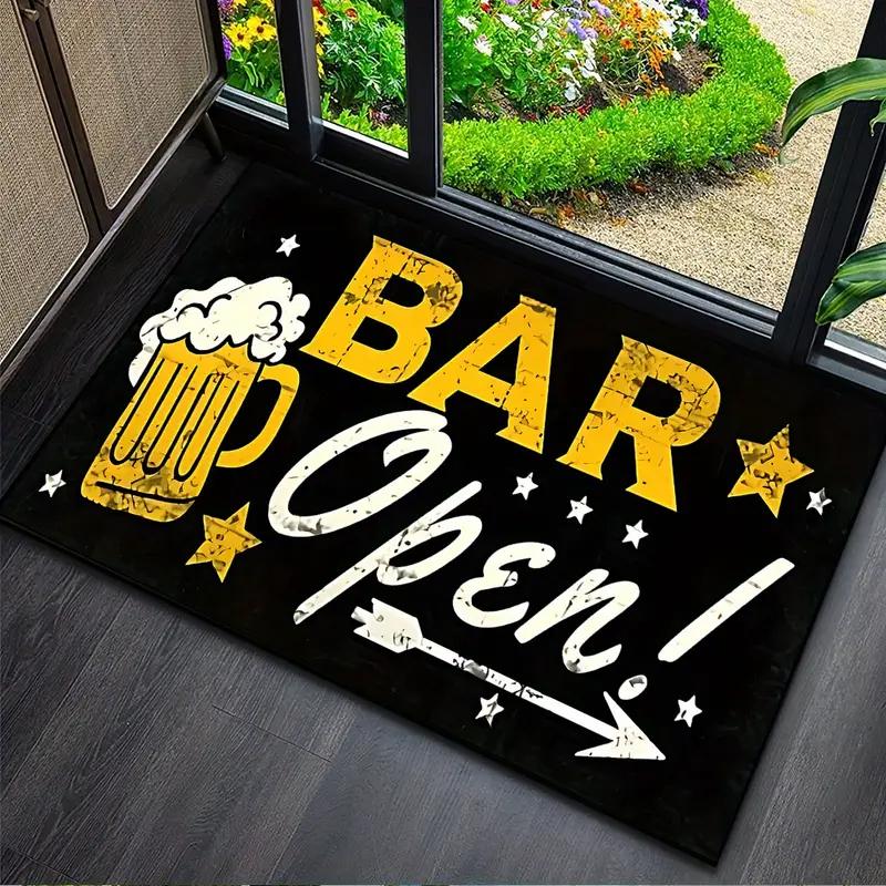Beer-Themed Welcome Mat, Indoor/Outdoor Entrance Doormat, Beer Festival Decorative Rug, Soft Non-Slip Home Decor