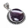 Chevron Amethyst Gemstone 925 Sterling Silver Jewelry Pendant 1.89" SU-10735