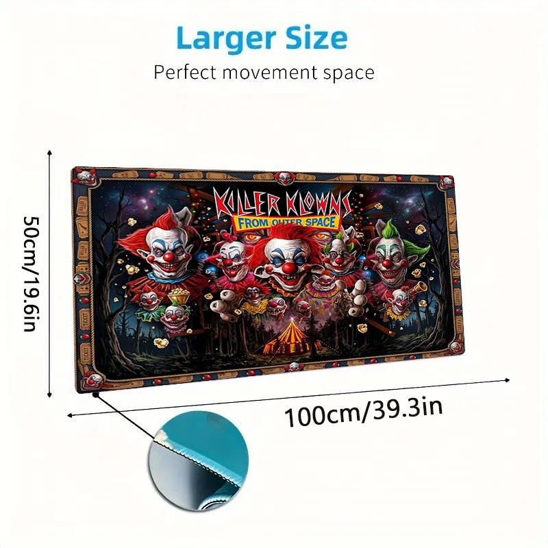 Killer Clown Horror Color Mouse Pad Large Gaming Table Cushion Non-slip Laptop Tablet Big Mousepad XXL Mat Mini PC Playmat With Lock Edge