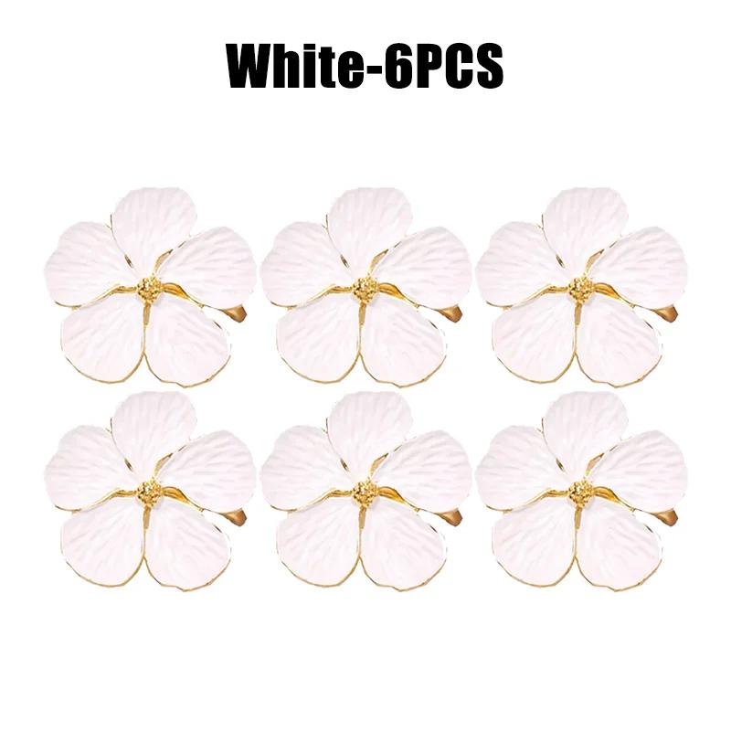 96PCS Bloom Napkin Ring Flower Types Decoration Napkin Holder Plum Blossom Napkin Buckle for Hotel Parties Feast Dining Table