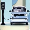 1/24 Scale WuLing MINI EV Simulation Car Decoration,Alloy Die Cast Truck Static Electricity Can Open The Door Toy Car Adult Gift for Collection Lovers