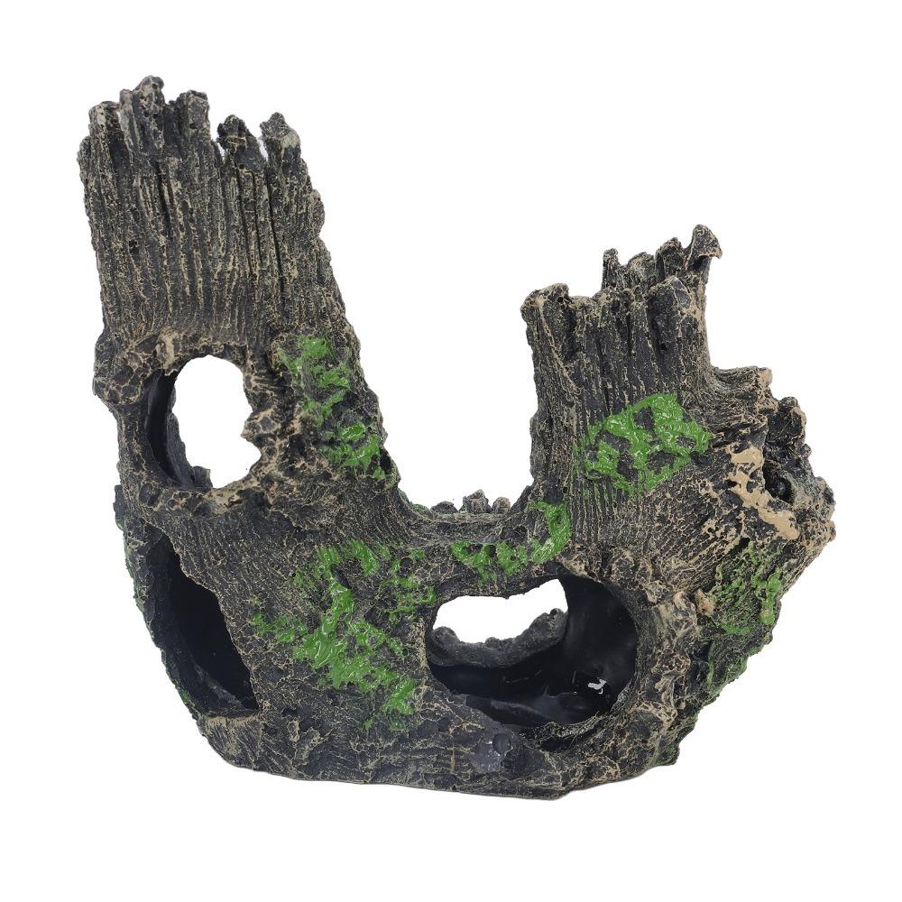 Textured Surface Aquarium Tree Stump Decor Resin Aquarium Hideout  Shrimp Habitat