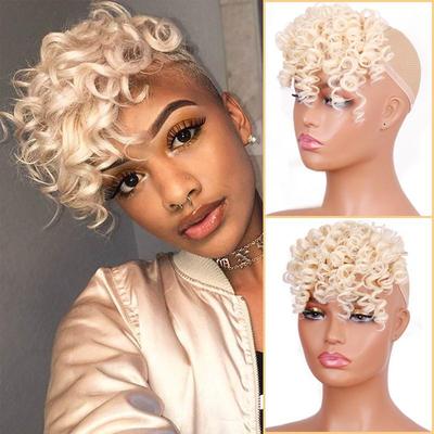 Edge Wig Ladies Synthetic Artificial Short Hairpin Bangs Hair Extension Piece Weird Curly Natural Hair Extension