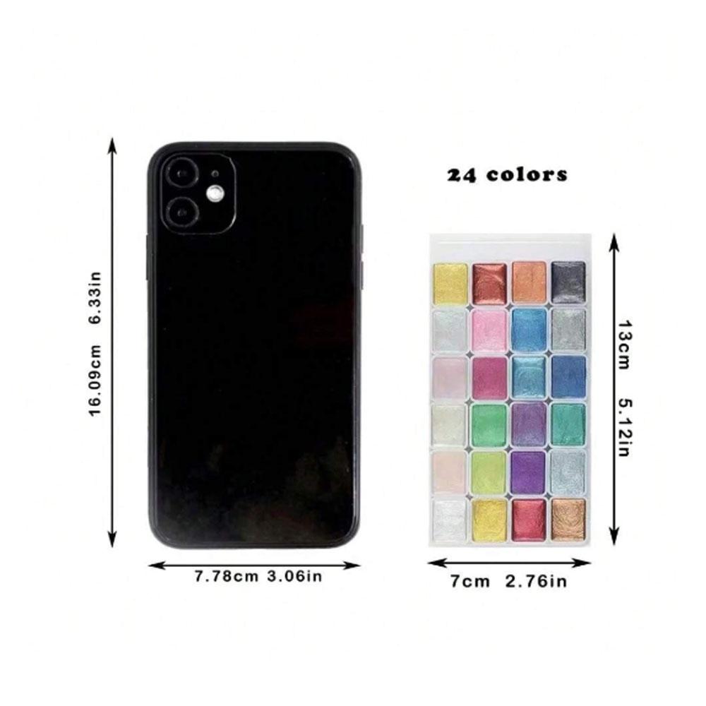 

24/60 цветов твердая акварель, сверкающие перламутровые цвета, идеальная коллекция акварельных красок для путешествий, набор художника акварель