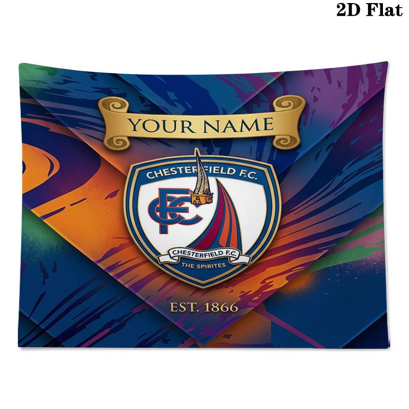 Custom Name Chesterfield F.C Printed Tapestry – Wall Hanging for Bedrooms, Dorms, and Home Decor