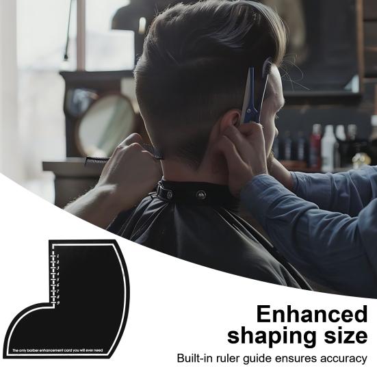Yousheng Men Hair Styling Template Color Enhancement Barber Card with Measurement Indicator Men Hairline Beard Lineup Guide Shaping Haircut Template