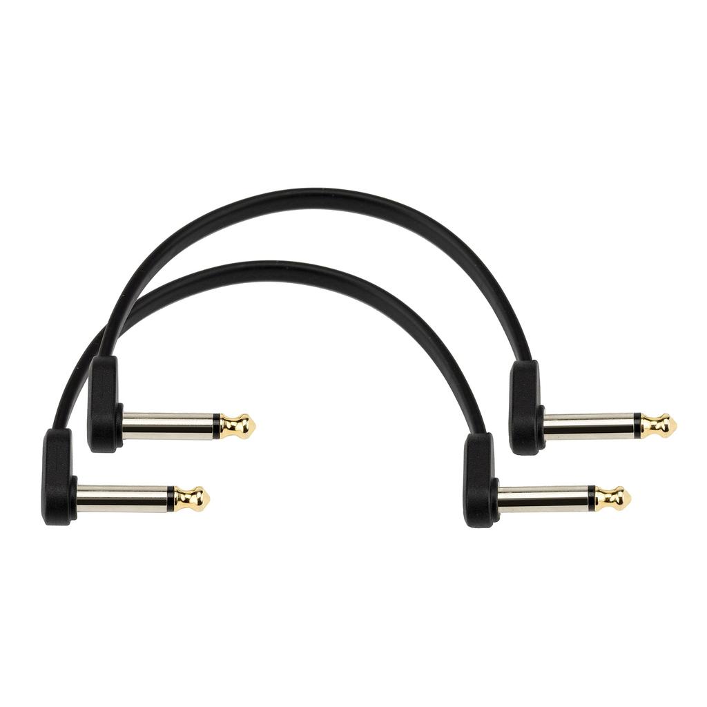 D'Addario Flat Patch Cable (Shielded Cable) 2-Pack PW-FPRR-206OS (15cm L-L Crank)