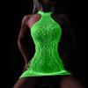 Sex underwear large size luminous flirting net clothes can be torn sexy hollow light one-piece socks open crotch fishing net socks