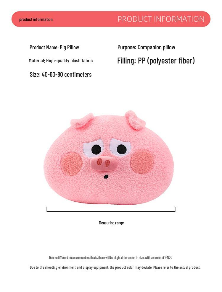 Large Plush Bacon Pig Pillow Backrest - Children's Gift Doll