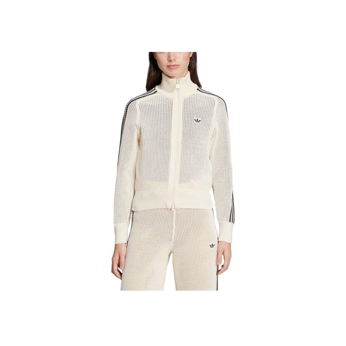 adidas Originals Premium Crochet Track Top Wonder White Women JD1082 XS