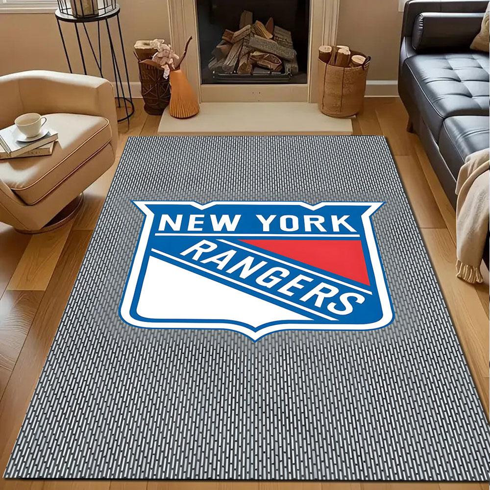 New York Rangers Team Logo Patterned carpet, non slip mat suitable for living room and bedroom sofas