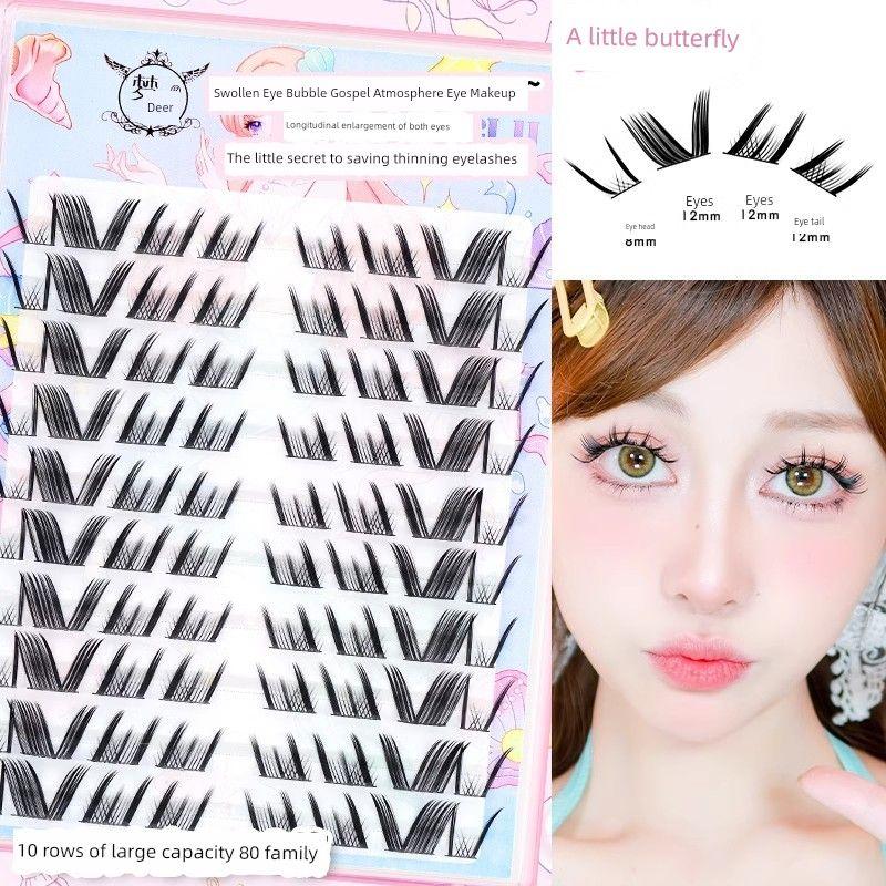 

Dream Deer Short Ace False Eyelashes No Glue Needed Lazy Natural Simulation Segmented Korean Style 2026 Hot Selling for Female Groups Beginners Butterfly a Little