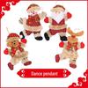 Christmas Tree Ornaments: Dancing Santa, Snowman, Deer, Bear Cloth Doll Pendants