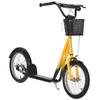 Kids Scooter, Kick Stunt Scooter with Adjustable Handlebar, Dual Brakes, Basket, Cupholder, Mudguard, 16" Inflatable Rubber Wheels, for 5-12 years