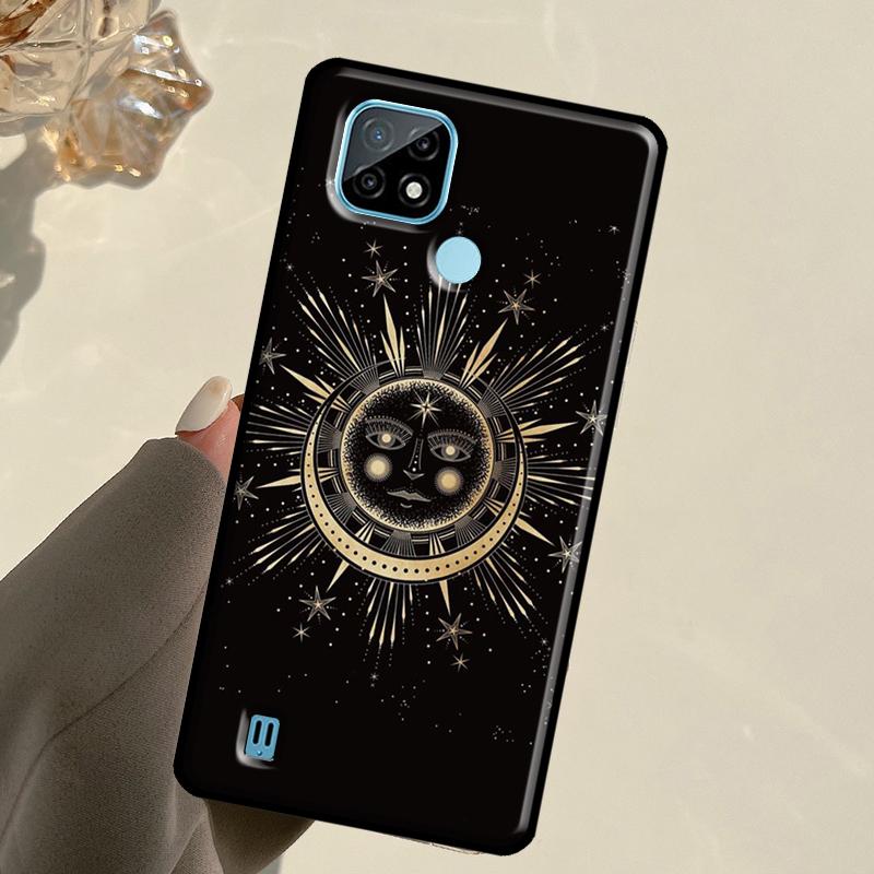 Crescent Moon Sun For Realme 13 11 10 12 14 Pro Plus GT 5 6 6T GT7 Pro C67 C61 C53 C51 C21Y C25S C75 C55 Case