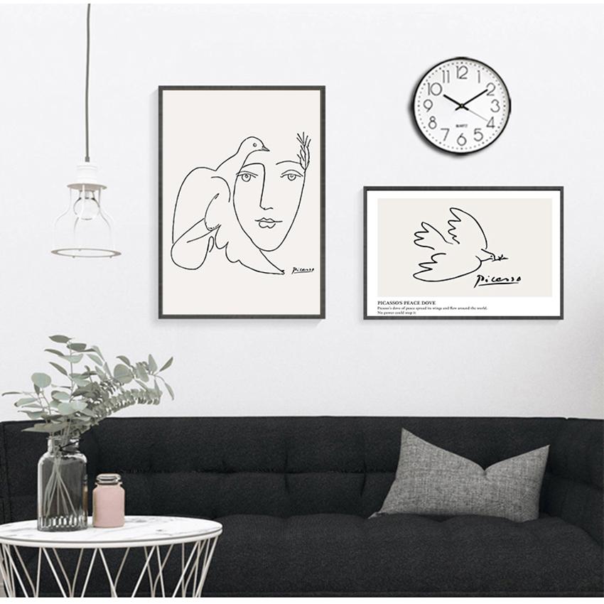 

Принт знаменитой картины, современная декоративная картина, Пикассо Матисс, художественная линия, рисунок, постер, абстрактный минималистичный настенный художественный холст