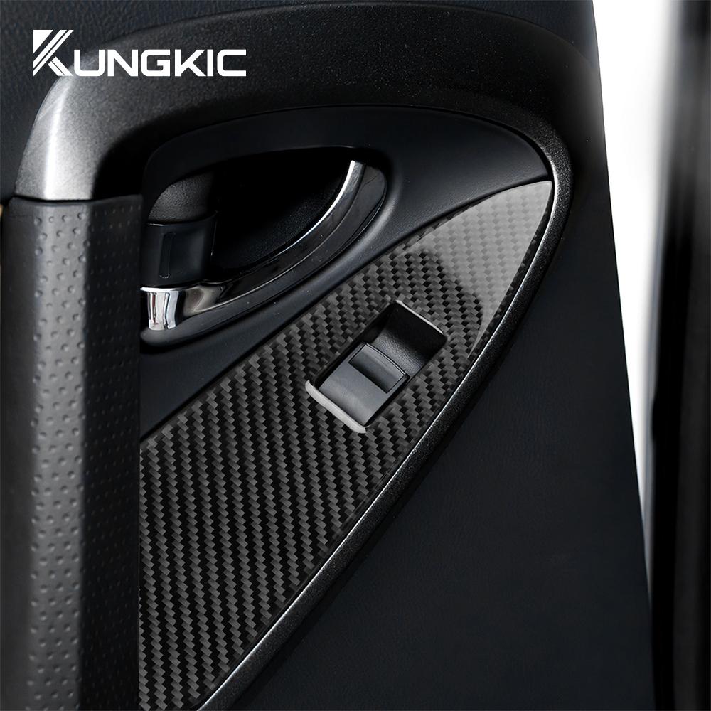 Real Soft Carbon Fiber Sticker For Toyota RAV4 2006 2007 2008 2009 2010 2011 2012 LHD RHD Car Door Window Panel Interior Trim