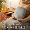 Three-Up Eco Hot Water Bottle, Reusable, Heat Storage, Triple-Layer Construction, Safe Japanese-Made Thermostat, Flannel Version, Gray, EWAZ-0662GY