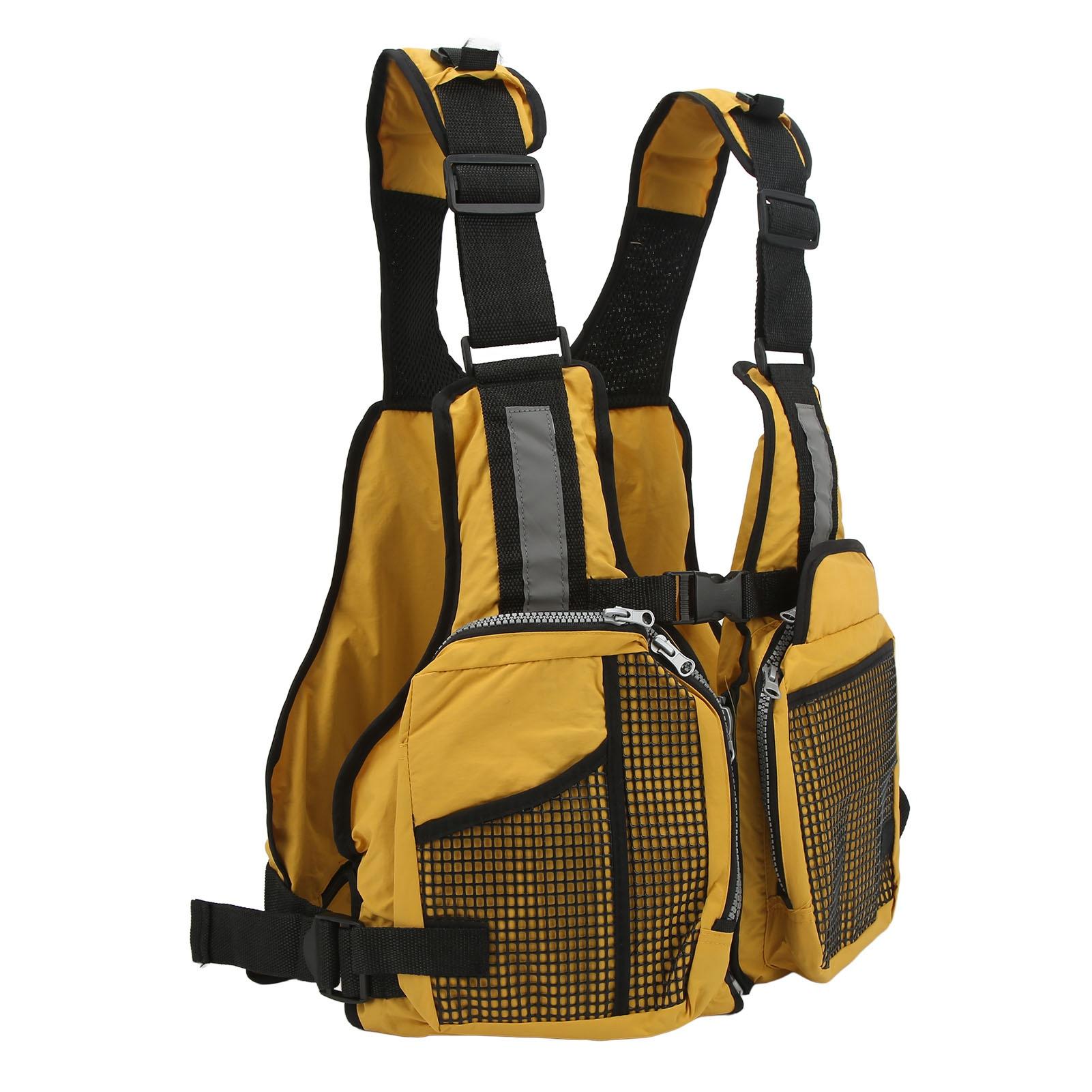 Fishing Vest Backpack Adjustable Breathable Outdoor Fishing Vest Yellow Free Size