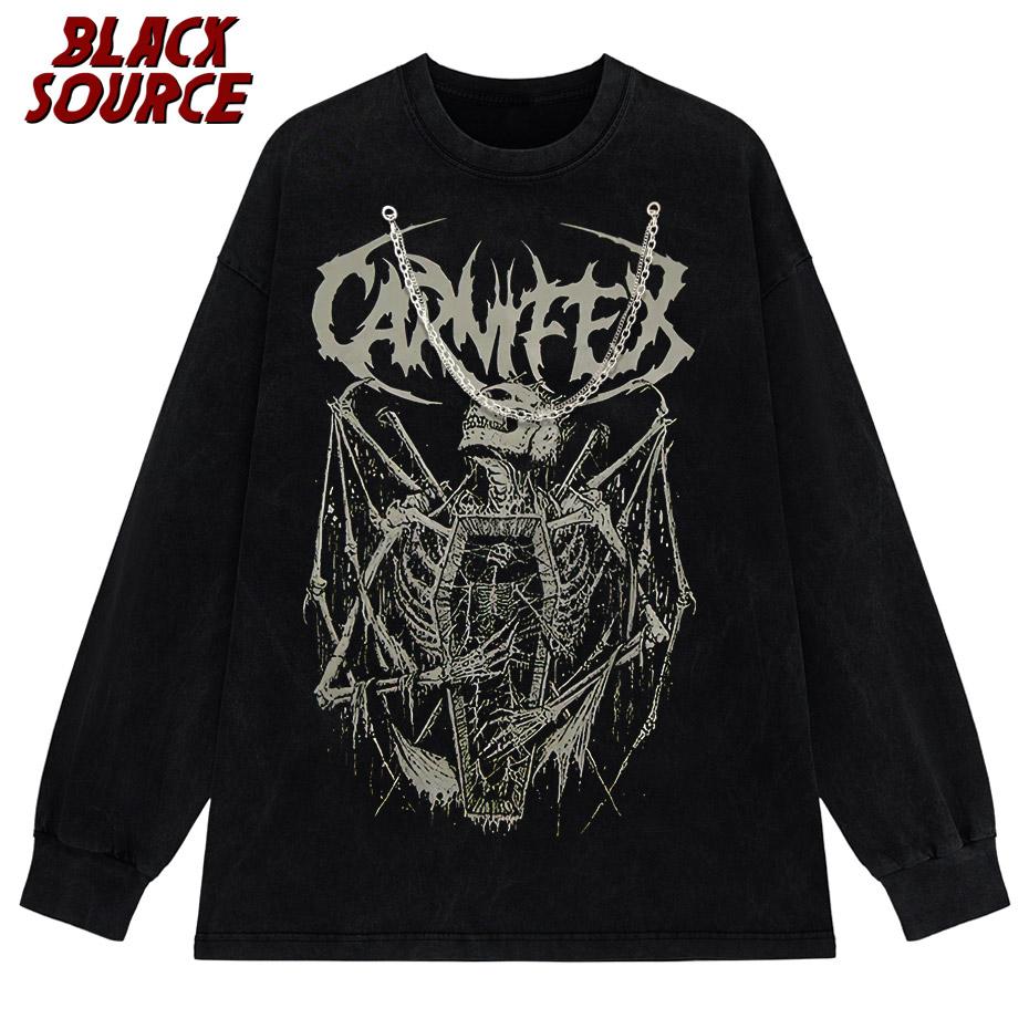 Summer Goth T Shirt for Men Aesthetic Loose Unisex Tshirt Punk Dark Grunge Streetwear Gothic Top Harajuku Cotton Mens Clothing