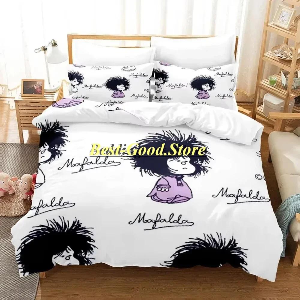 Cute Girl Mafalda Bedding Set Duvet Cover Full Queen King Size Pillowcase Bed Printed Bed Set For Aldult Kid Bedroom Single Twin