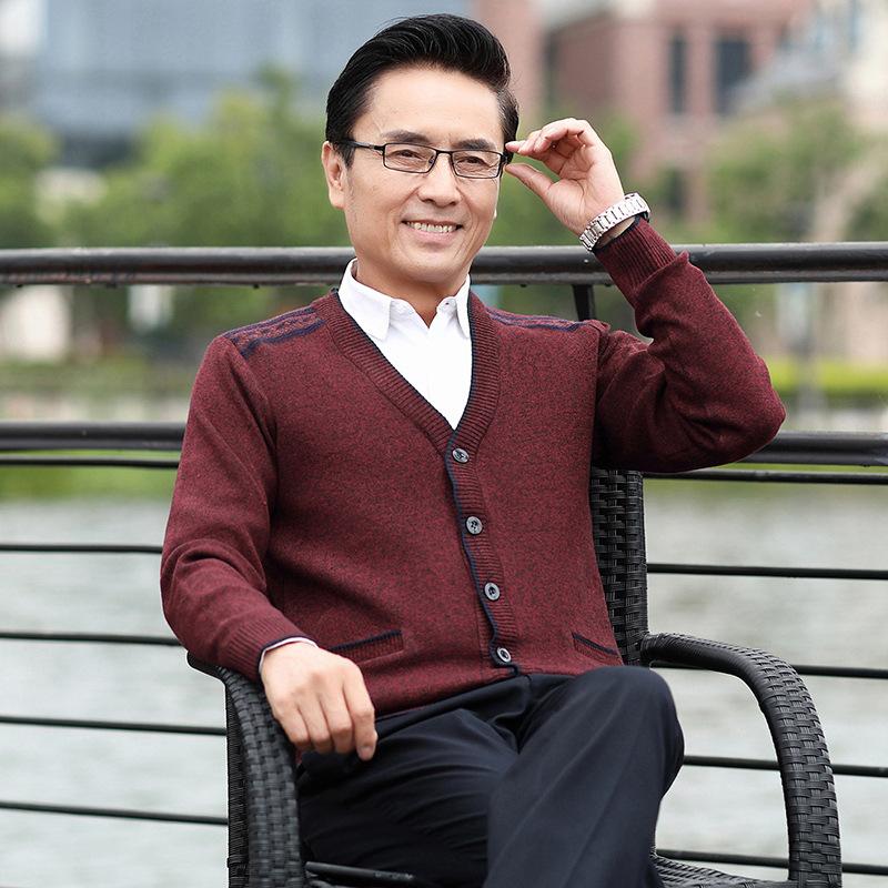 

Кардиган для мужчин среднего и пожилого возраста, свитер, утолщенный свитер на осень и зиму, куртка для дедушки, флисовый свитер, теплый наряд для папы 3XL