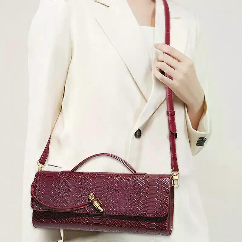 Luxury Design Top-Handle Bag For Women Evening Handbag Long Purse, Crocodile Pattern Crossbody Shoulder Bags Fashionable Outfits