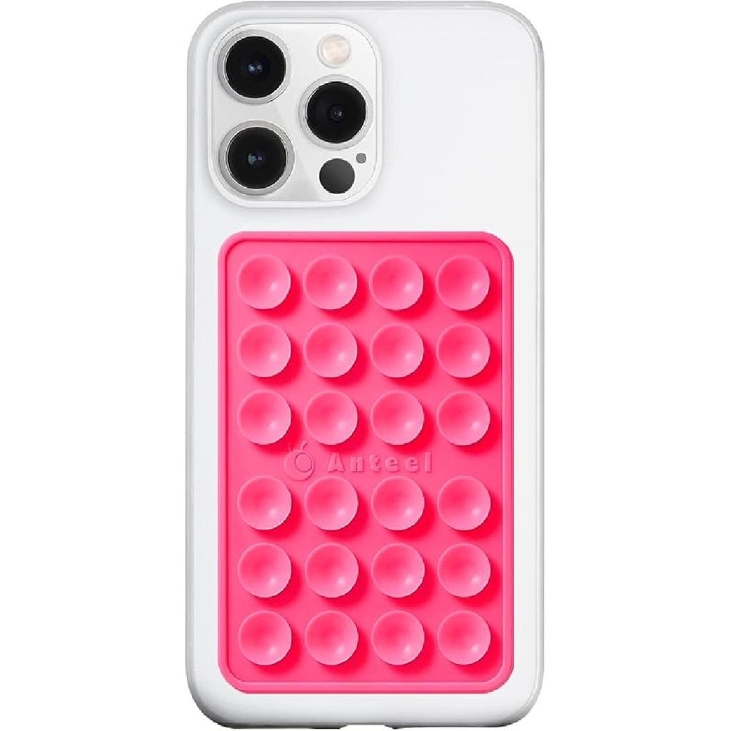Anteel MAX-Sized Silicone Suction Phone Case Adhesive Mount, Durable, Hands-Free Sticky Phone Holder, Upgraded Thickened and Enhanced Suction Power